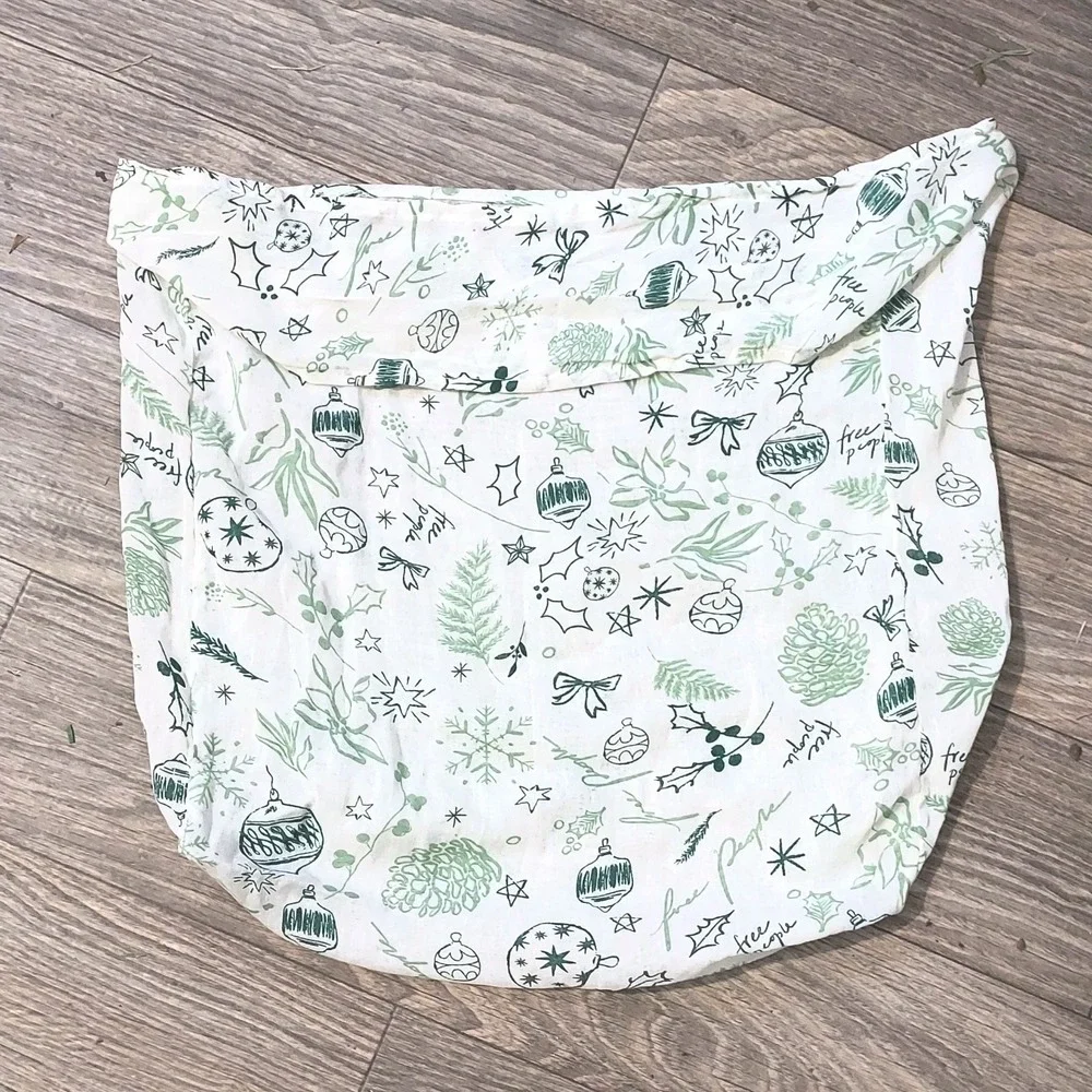 Free People Christmas Reusable Tote Crossbody Shoulder Bag Gauze Knit Boho Bag‎